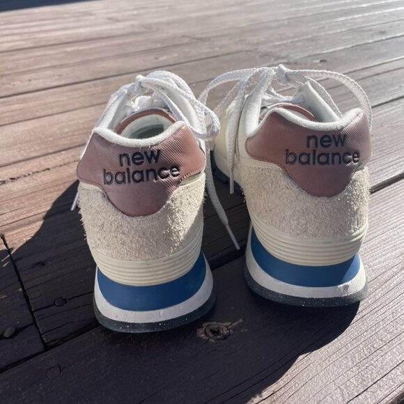 Men's Size 9.5 New Balance 574 Rugged White Brown - Picture 6 of 7